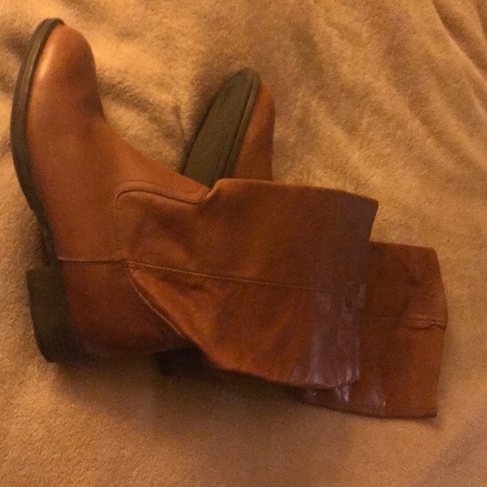 Red-brown leather boots